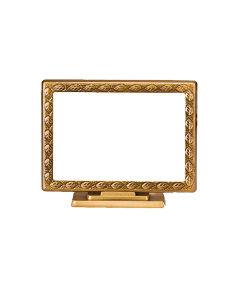 Brass frame with support for rectangular porcelain tile - teardrop design (horizontal)