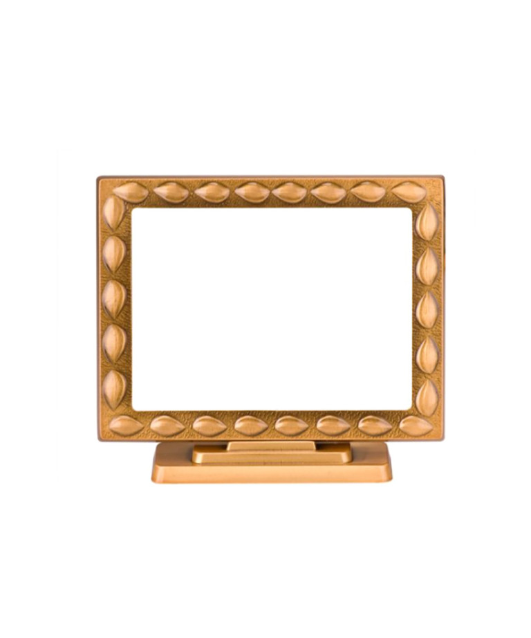 Brass frame with support for rectangular porcelain tile - mesh design (horizontal)