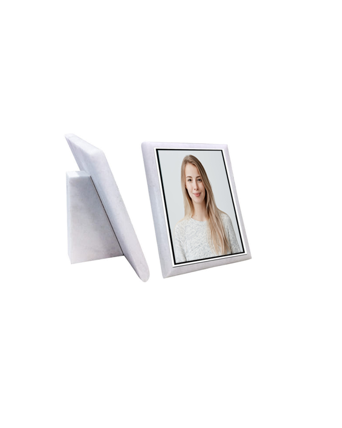 Marble support base for porcelain book, White Color