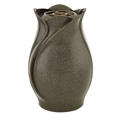 Aluminum vase small tulip gold - black