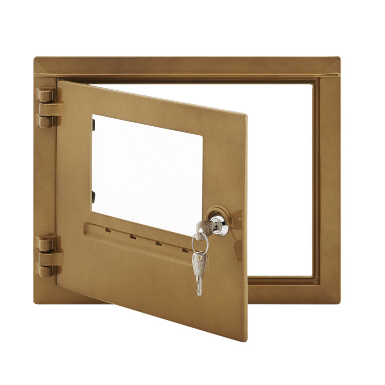 Aluminum door 25 x 30 cm with bronze glass new