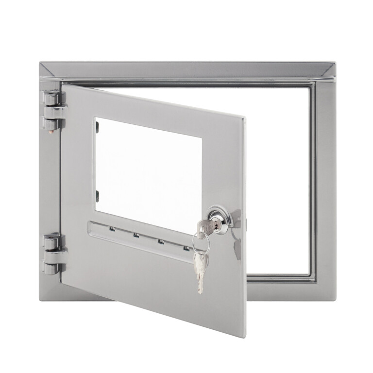 Aluminum door 25 x 30 cm with nickel glass