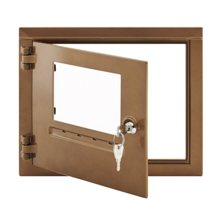 Aluminum door 25 x 30 cm with aged glass