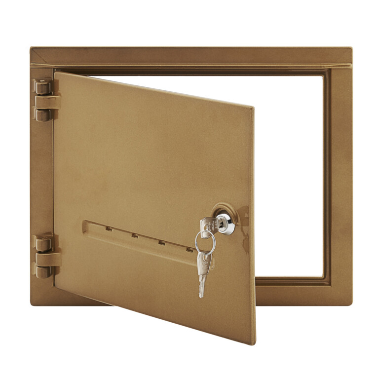 Aluminum door 25 x 30 cm bronze new