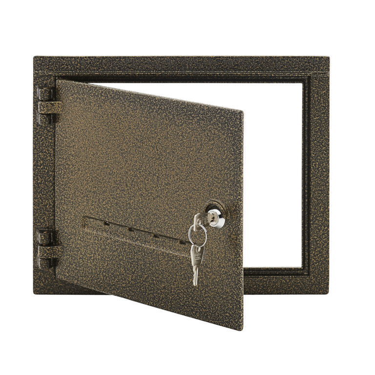 Aluminum door 25 x 30 cm gold - black