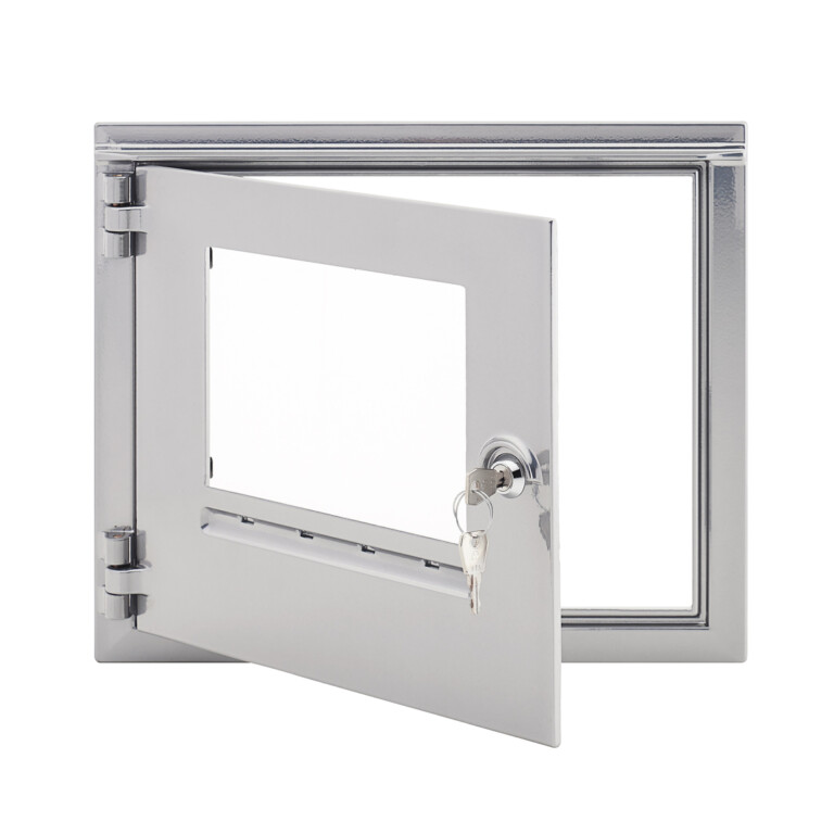 Aluminum door 35 x 30 cm with nickel glass
