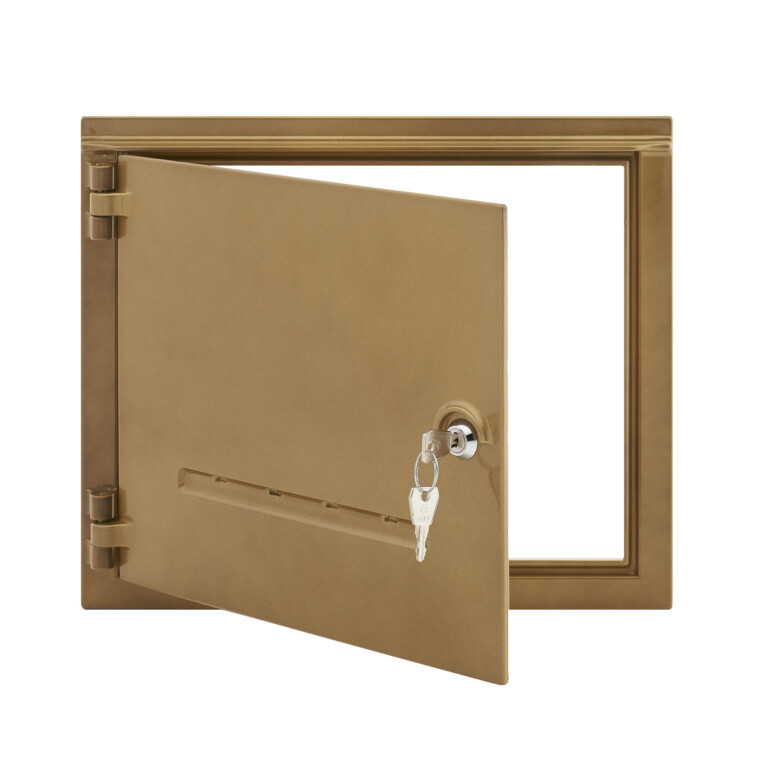 Aluminum door 35 x 30 cm bronze new